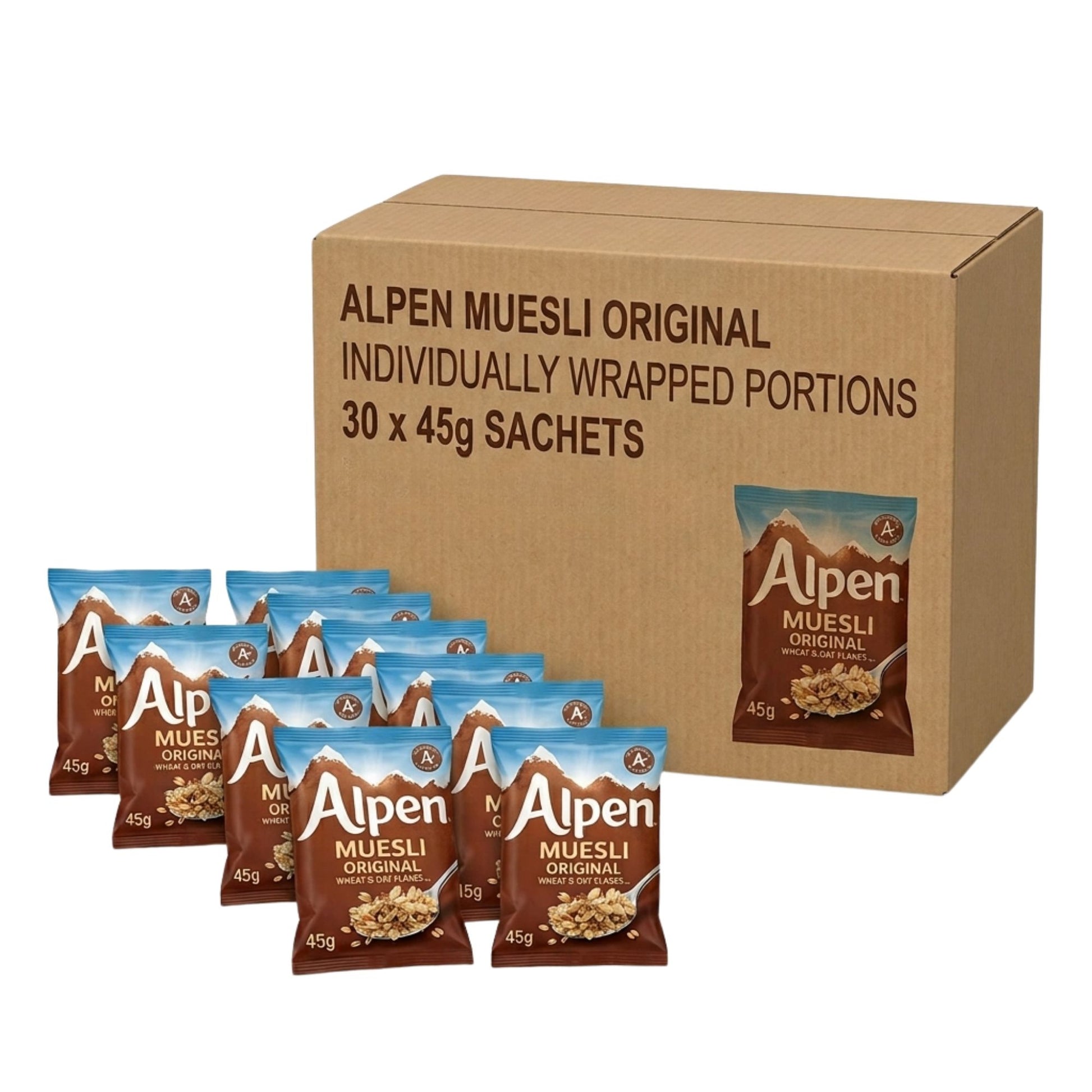 Alpen Original Muesli 45g individually wrapped sachets, box of 30