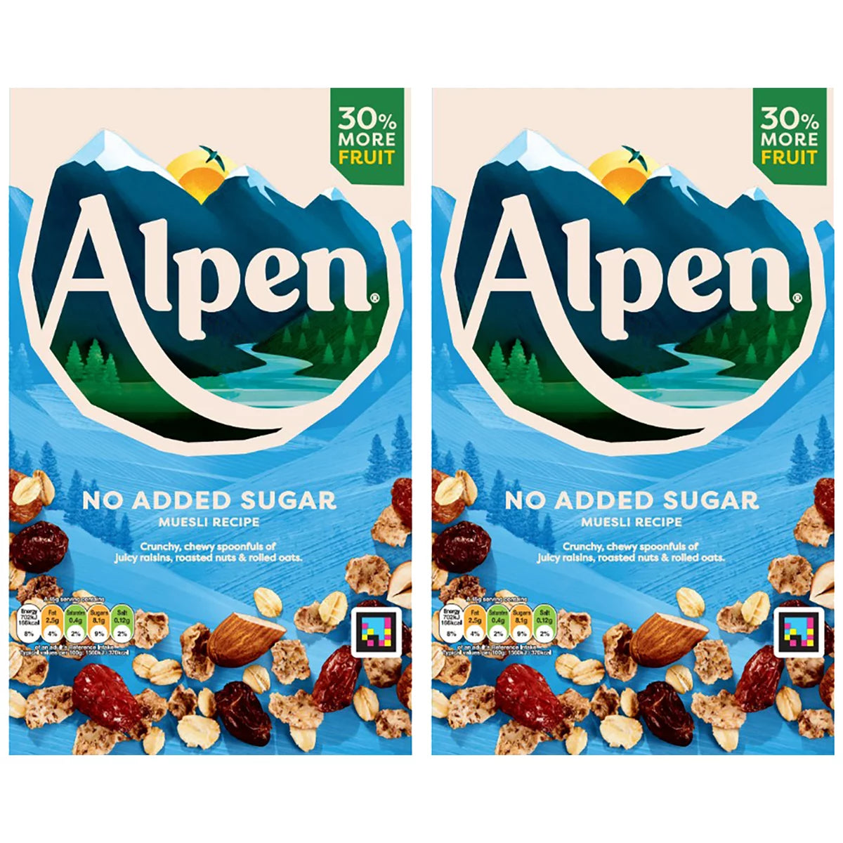 Alpen No Added Sugar muesli 2 x 950g organic cereal