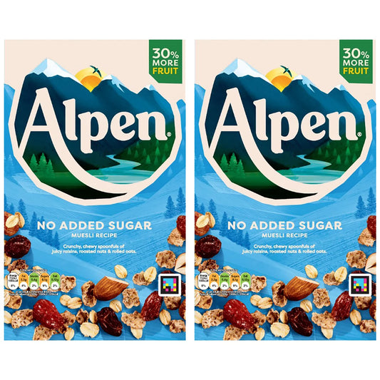 Alpen No Added Sugar muesli 2 x 950g organic cereal