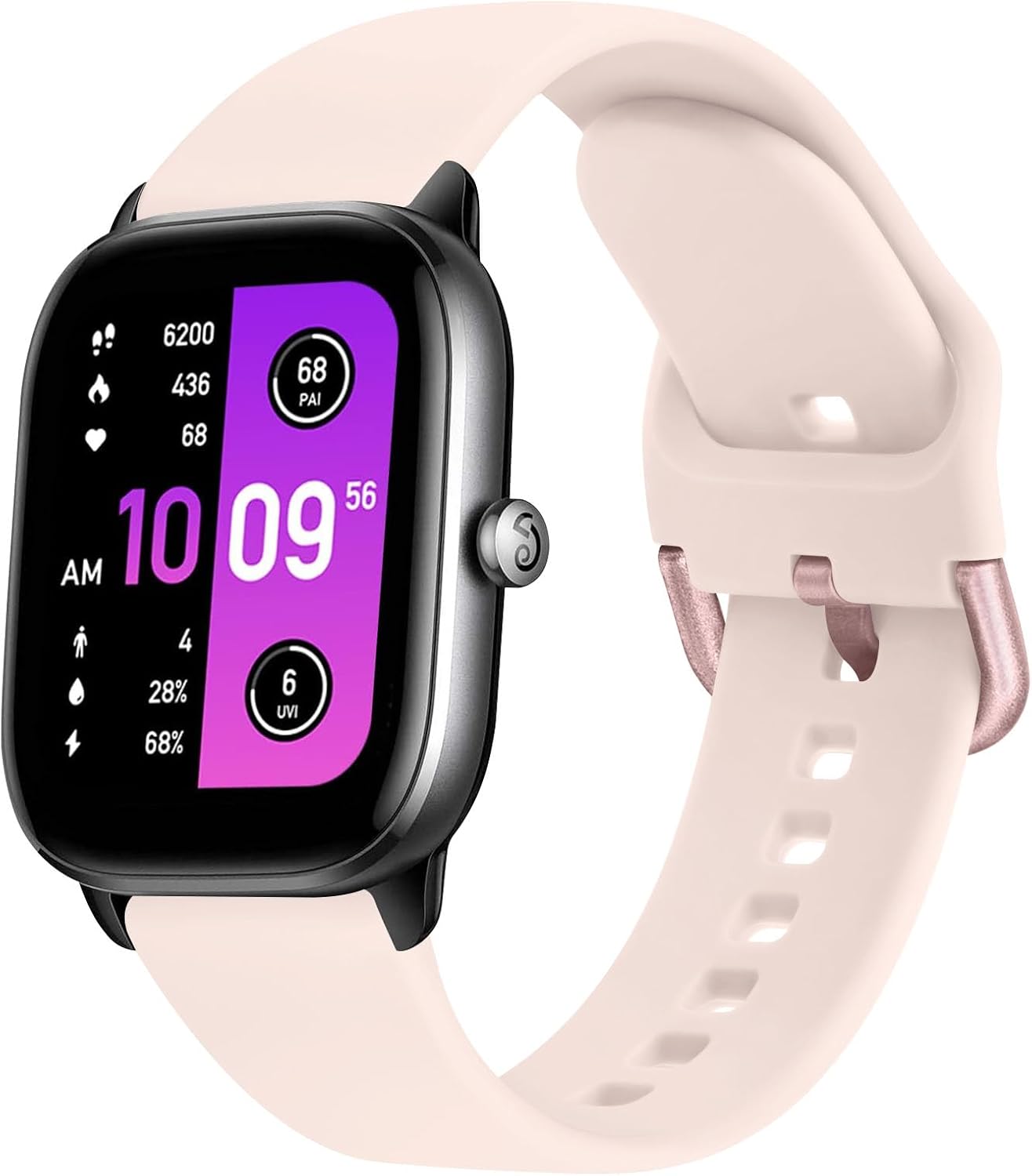 Nude pink 20mm silicone watch strap for Amazfit GTS and Bip series