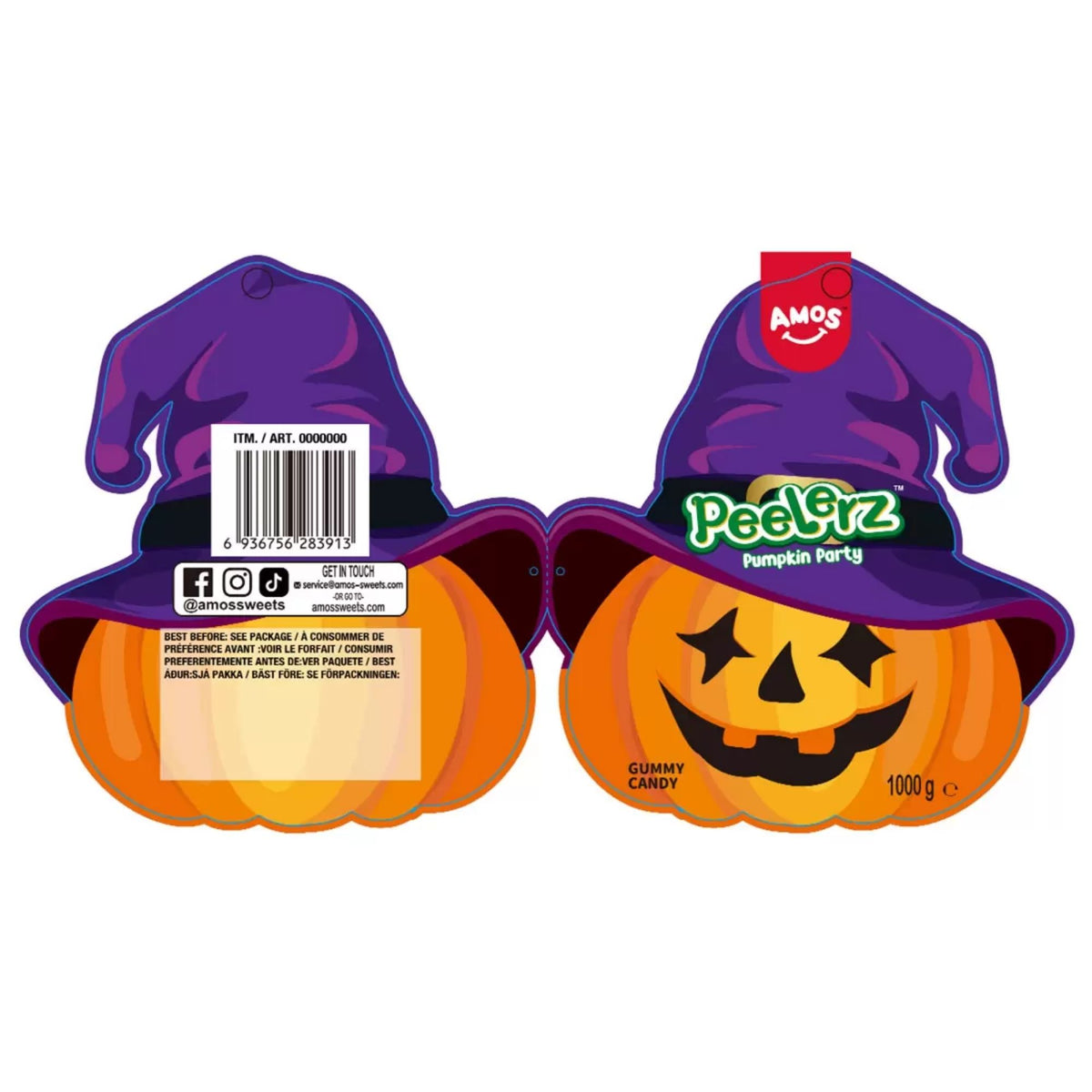 Amos 1kg Halloween assorted candy bucket