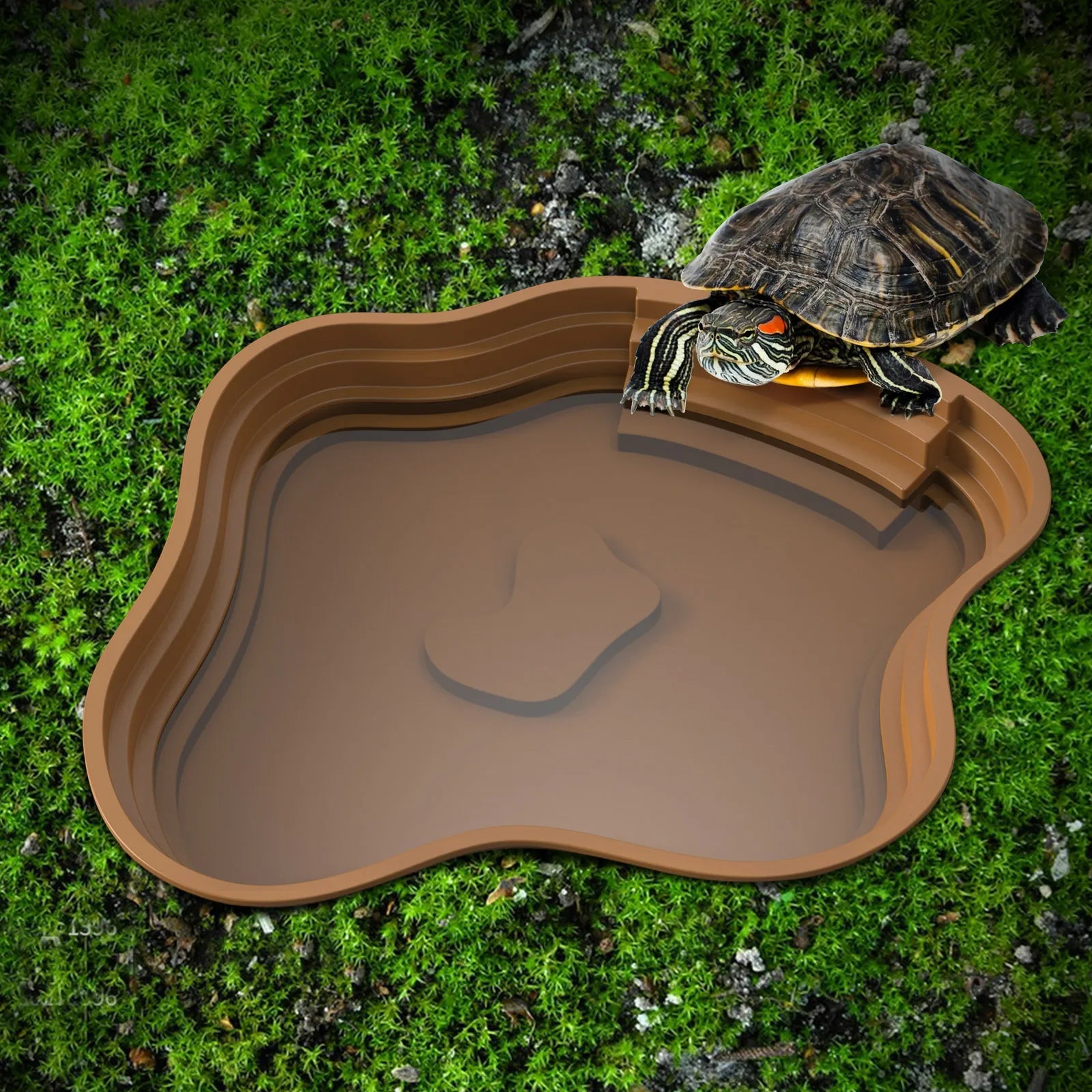Turtle soaking basin for terrarium habitats