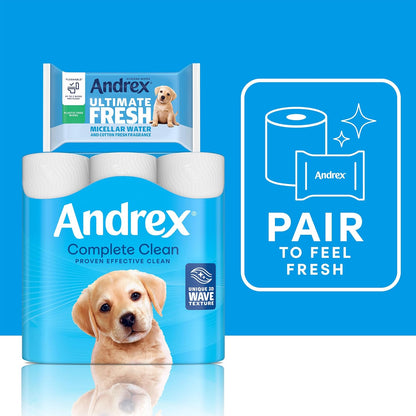 Andrex biodegradable wipes, safe and soft for sensitive skin
