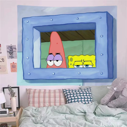 Squidward and SpongeBob decorative wall art print