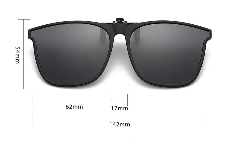 Polarized round sunglasses clip attached prescription glasses