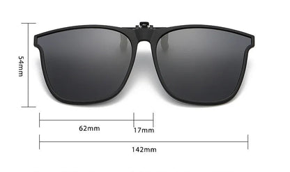 Polarized round sunglasses clip attached prescription glasses