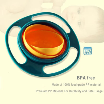 Children's rotating feeding bowl with easy grip handles