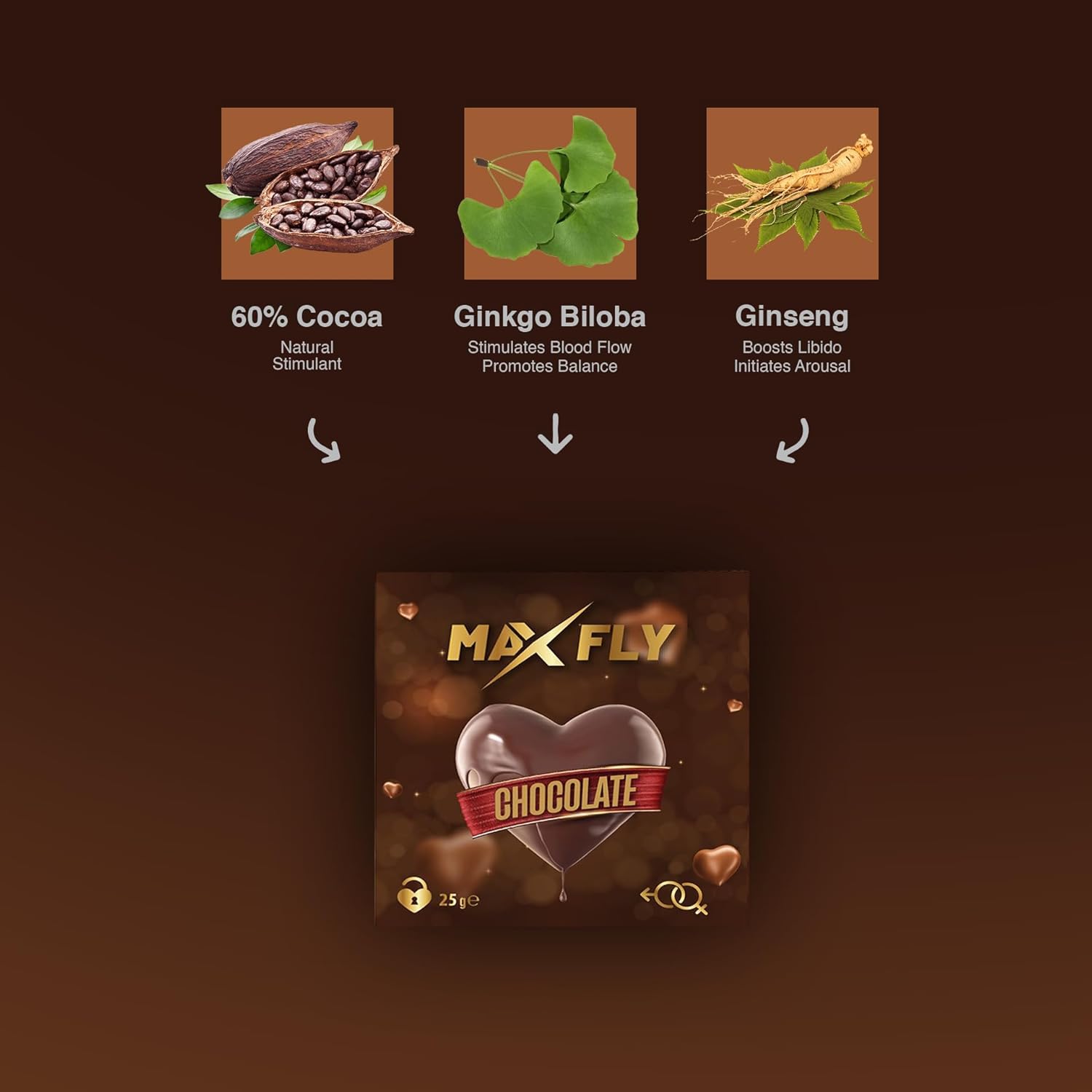 Vegetarian and gluten-free MaxFly chocolate for adults