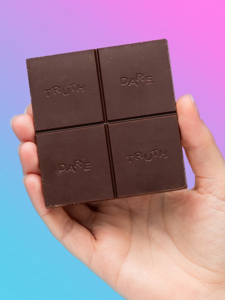 Dark chocolate infused with maca, ginseng, damiana, and cayenne
