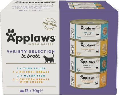 applaws wet cat food chicken and fish broth 12 pack