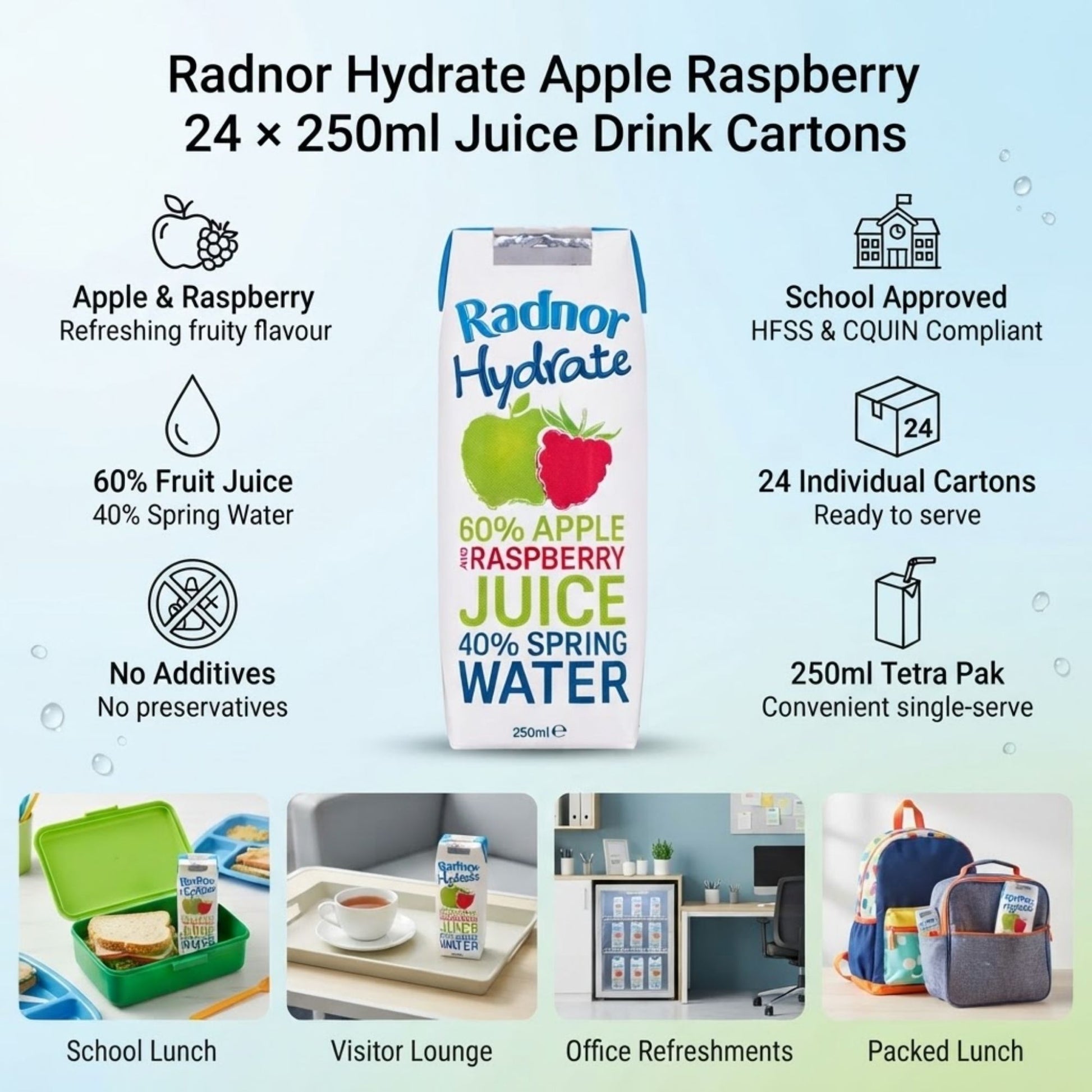 Apple and raspberry fruit juice drink cartons