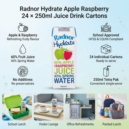 Apple and raspberry fruit juice drink cartons
