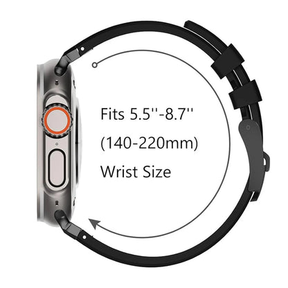 Apple Watch leather band wrist lifestyle shot premium finish