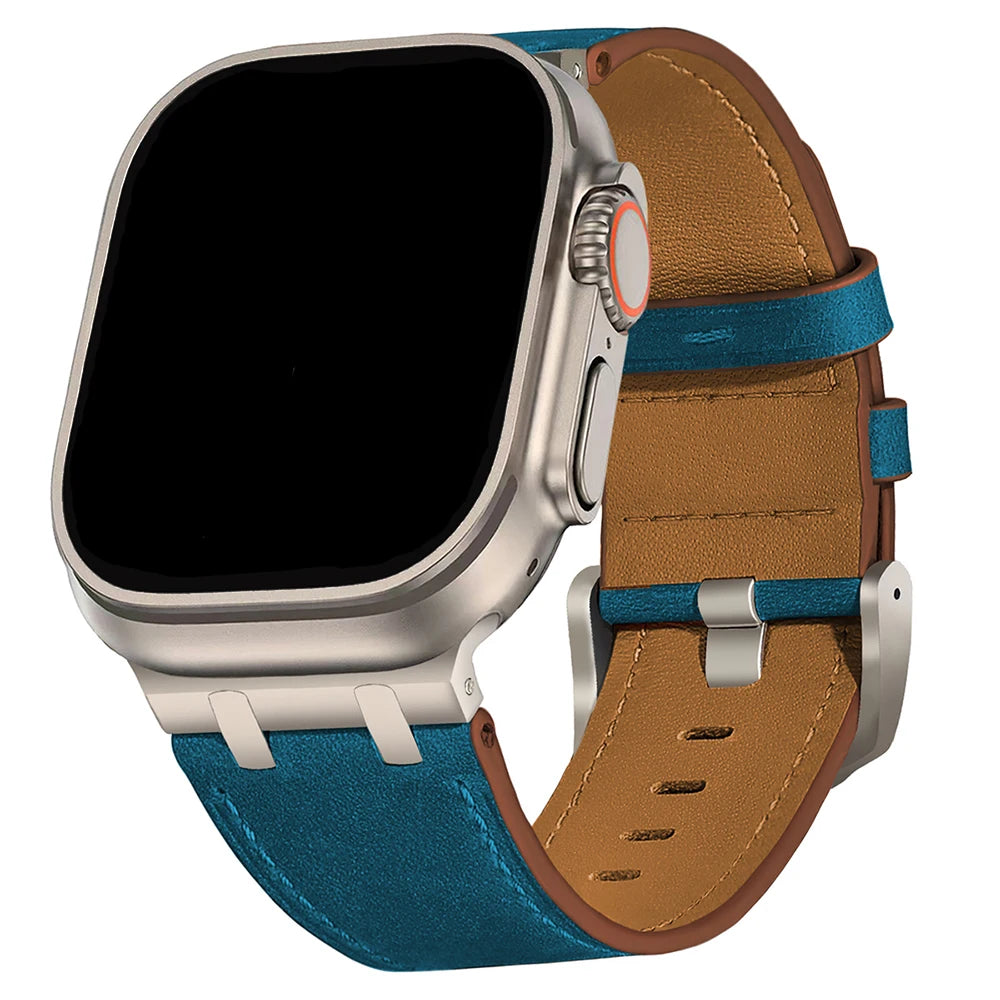 Leather Apple Watch band final detail shot quality premium