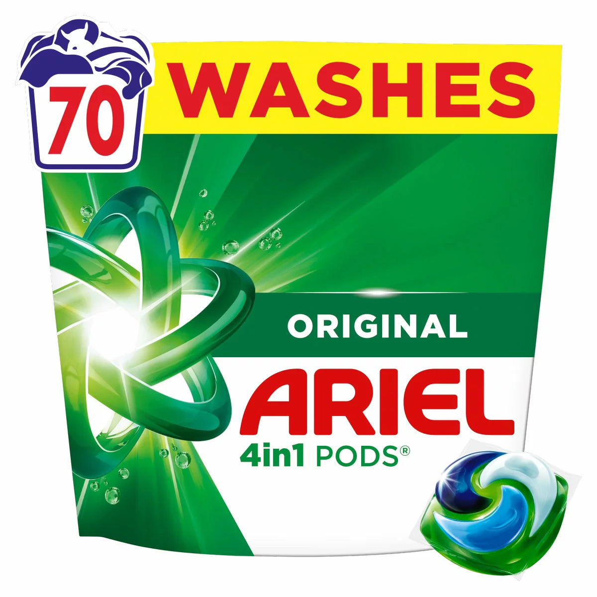 Ariel laundry detergent capsules for powerful stain removal