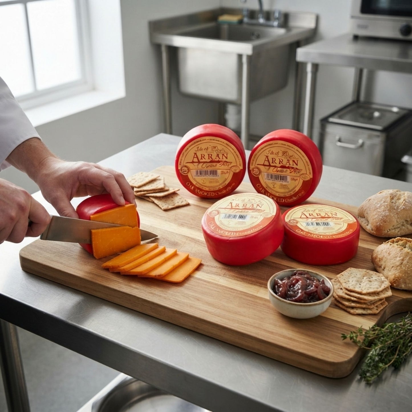 Vegetarian oak smoked cheese