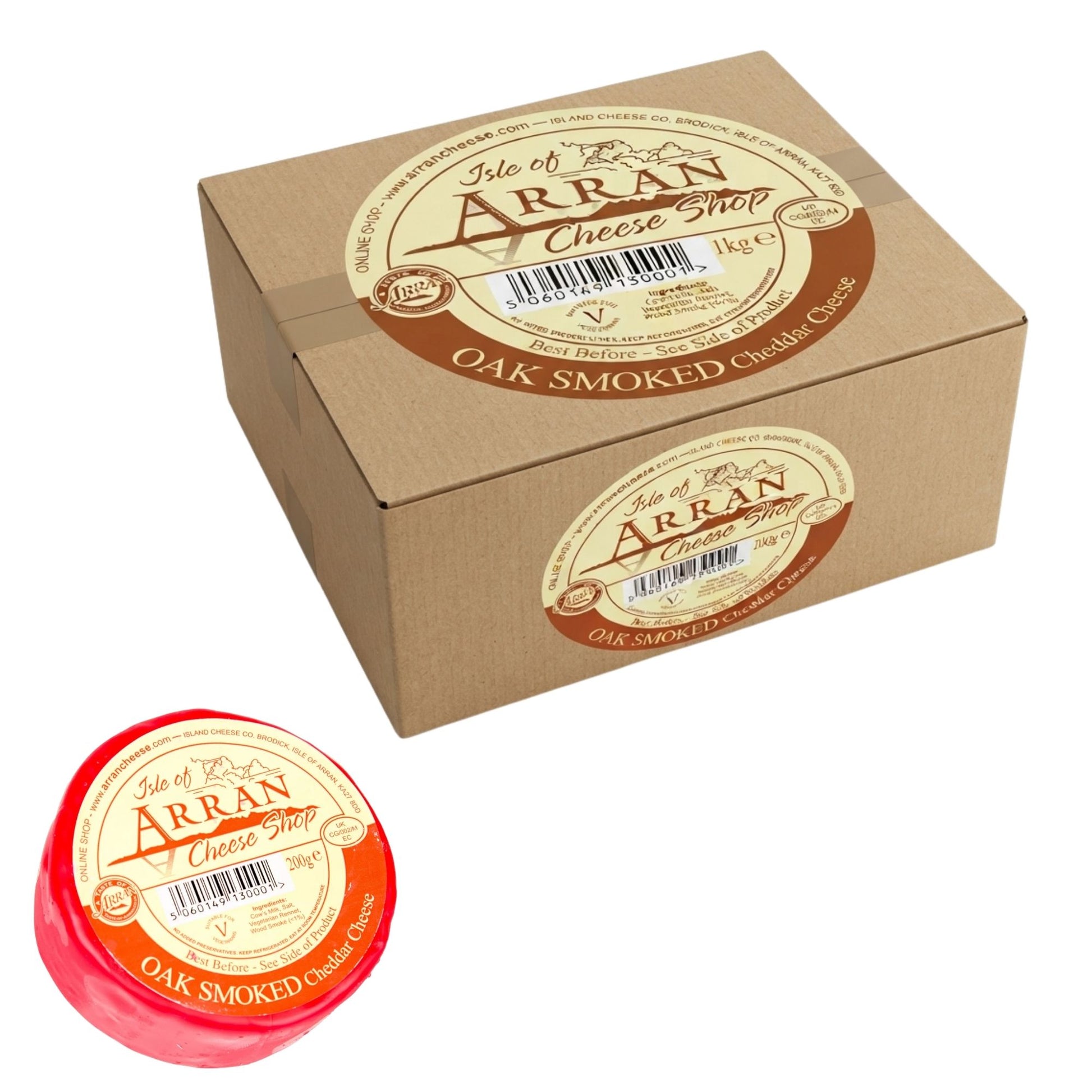 Arran Oak Smoked Cheddar Cheese 1kg
