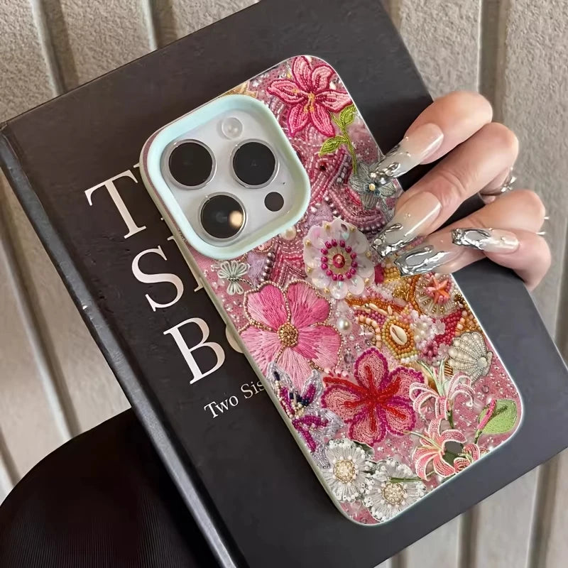 Multi model compatible iPhone case floral pattern style