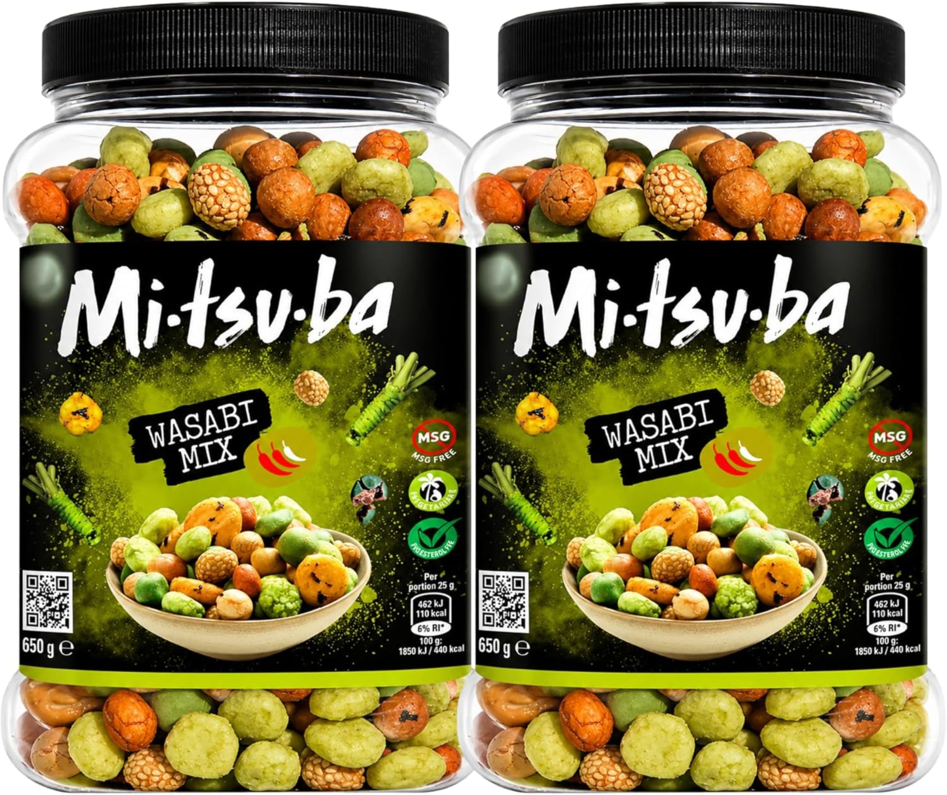 Mitsuba Japanese Snack Bundle with Peanut Crunch and Wasabi Mix