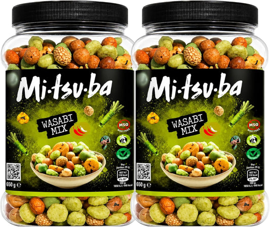 Mitsuba Japanese Snack Bundle with Peanut Crunch and Wasabi Mix