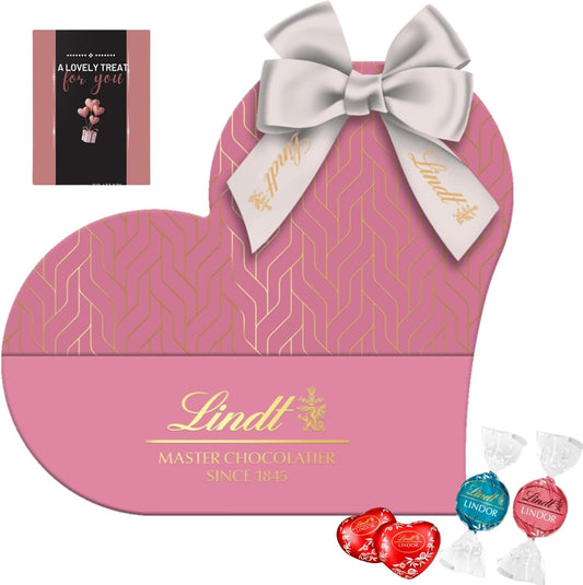 Assorted Chocolate Truffles in Heart-Shaped Box with Ribbon