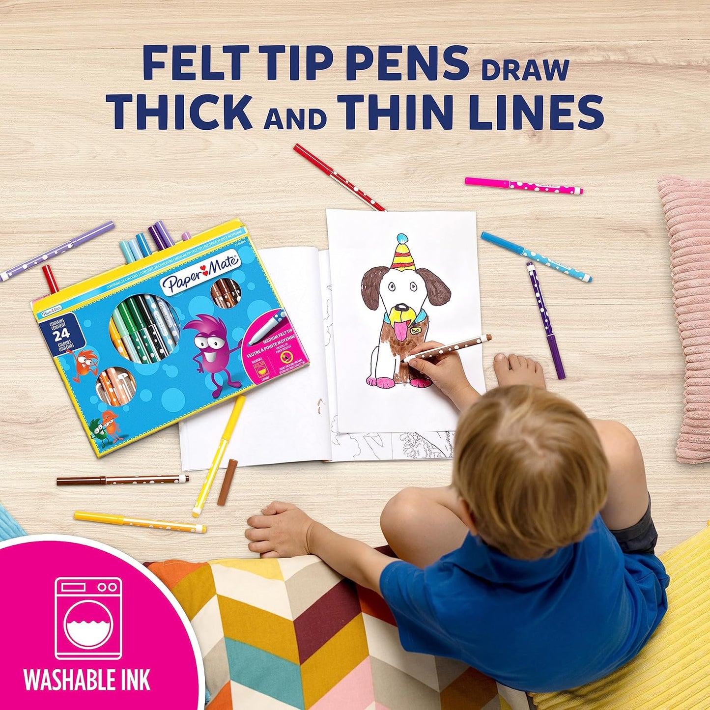 Children’s fibre tip pens for school and home