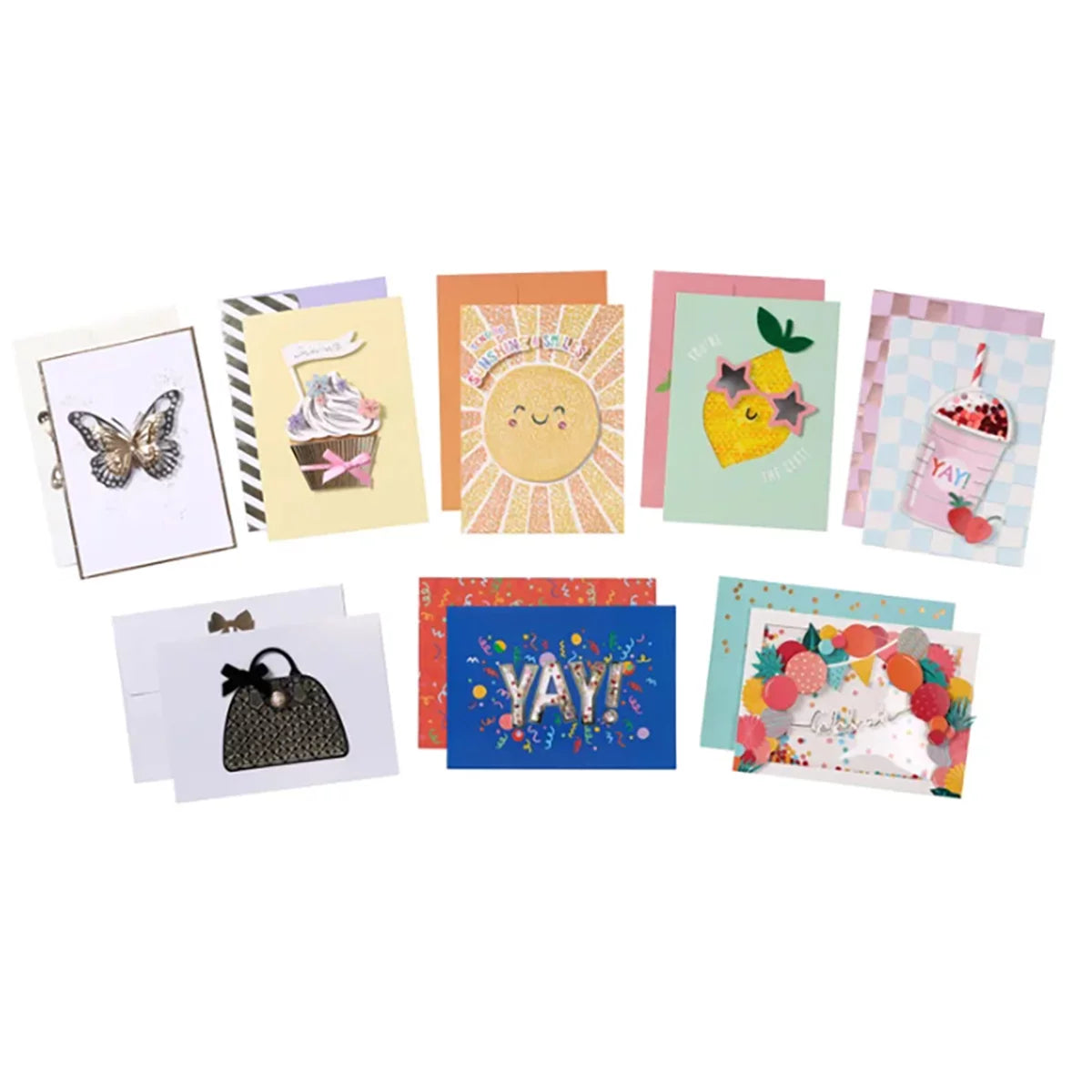 Greeting card gift box with protective sleeves included