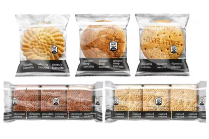 Individually wrapped hospitality biscuit portion packs