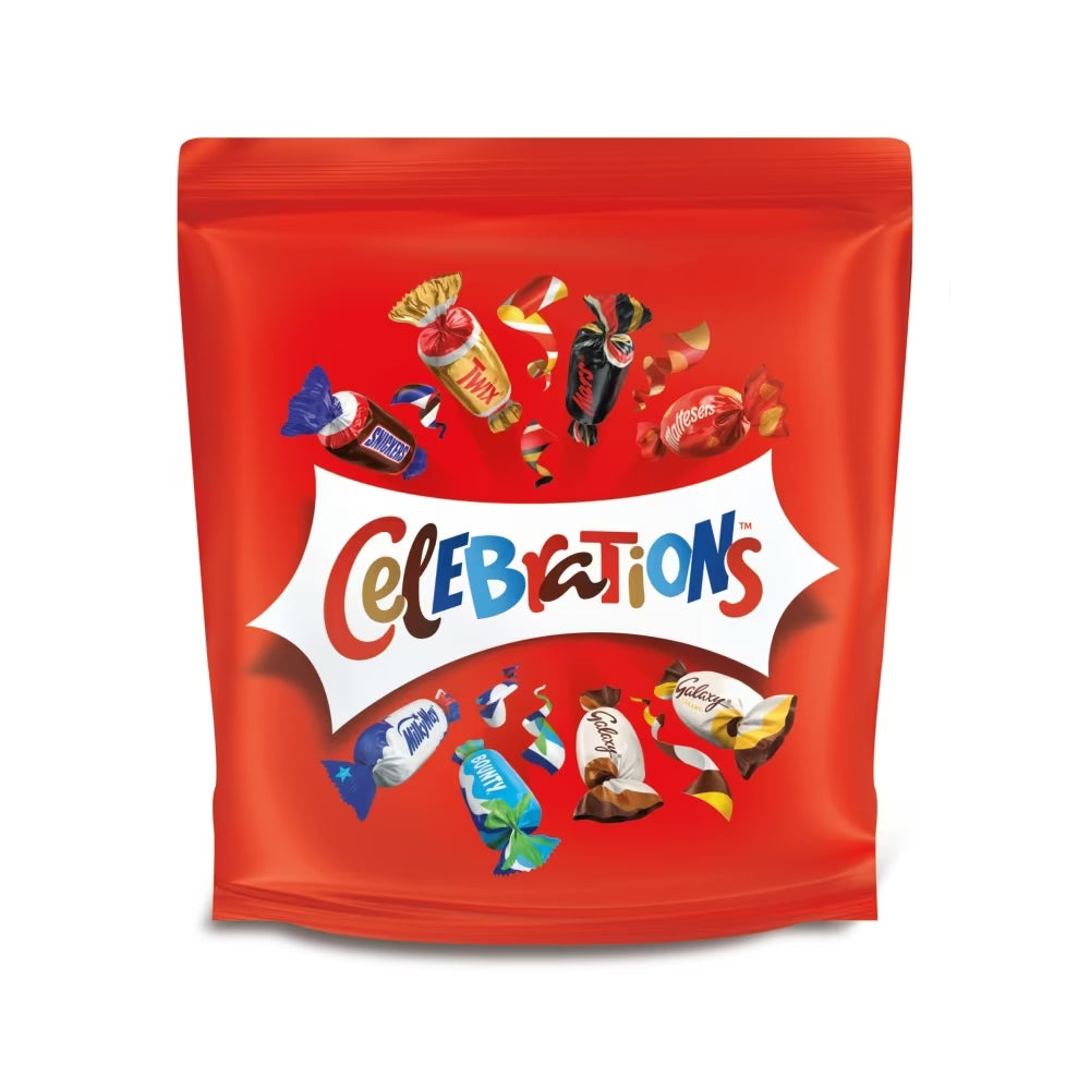 Includes Bounty, Galaxy, Maltesers, Mars, Snickers, Twix, and more