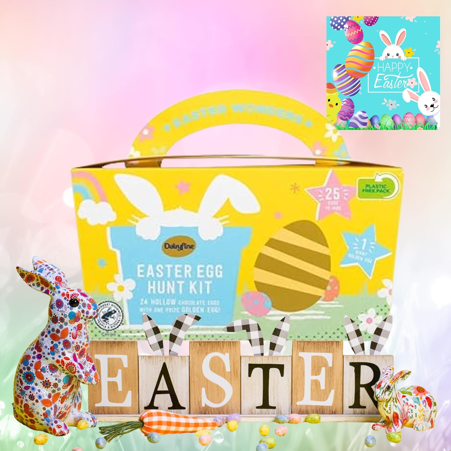 Hollow Easter egg filled with delicious chocolate treats