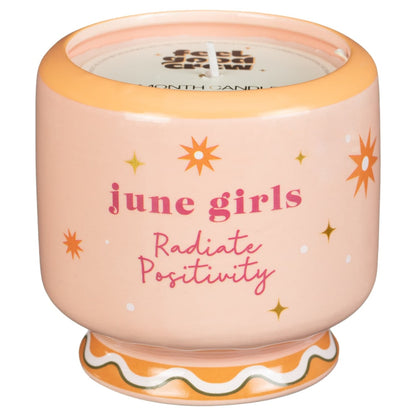 Astrology candle range with zodiac designs January to June