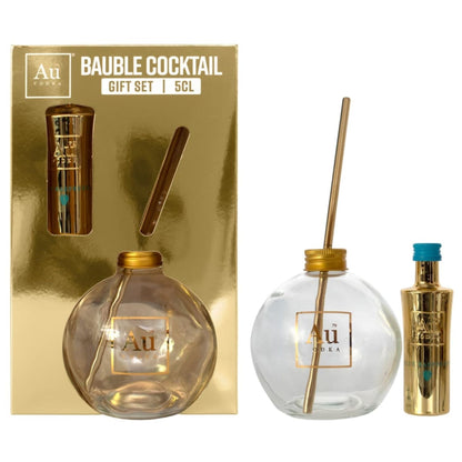 Au Vodka Bauble Cocktail Gift Set with cup and straw