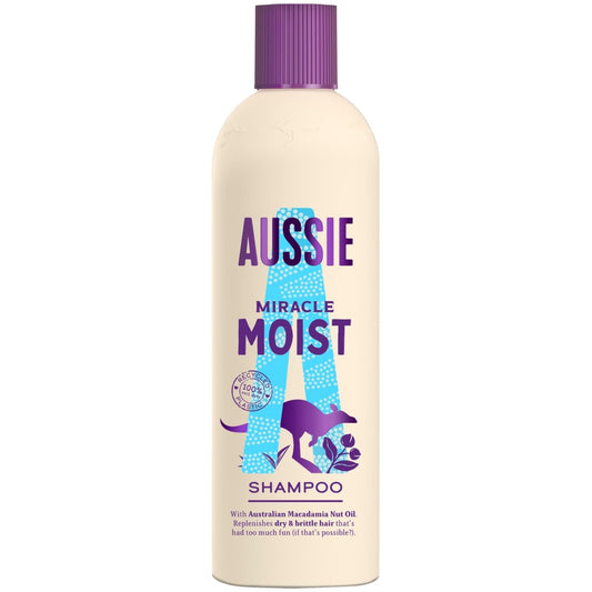Aussie Miracle Moist Shampoo 250ml hydrating haircare bottle