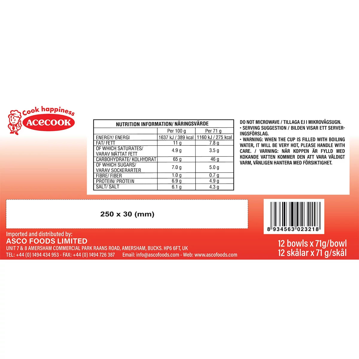 Beef flavour pho style noodle soup convenient meal