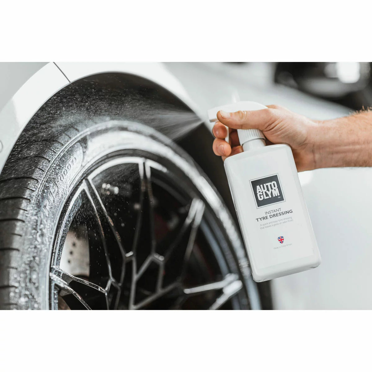 Tyre dressing and wheel cleaning car care kit