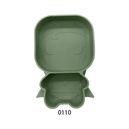Baby silicone bowl with cute bear design and suction base