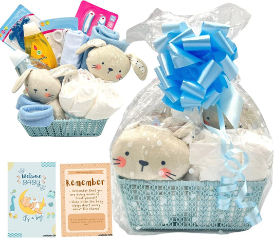  Baby boy gift hamper with keepsakes and essentials