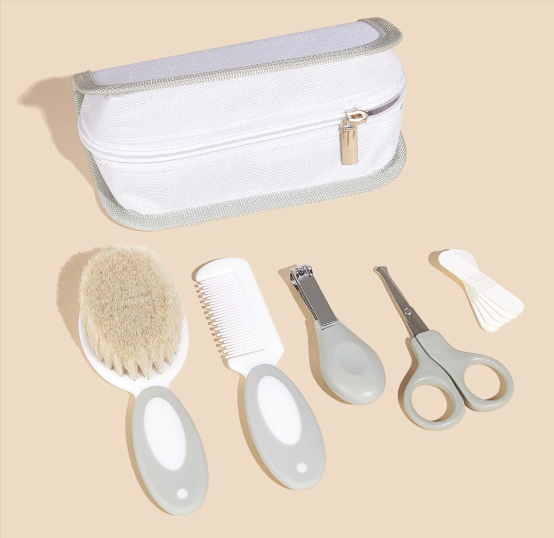 Compact newborn grooming kit for home and travel use