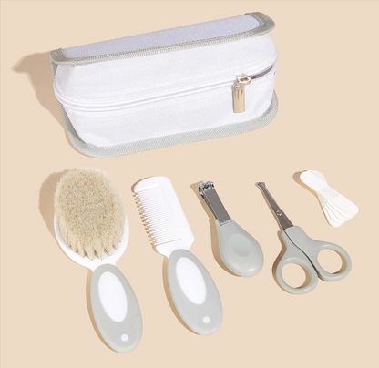 Compact newborn grooming kit for home and travel use