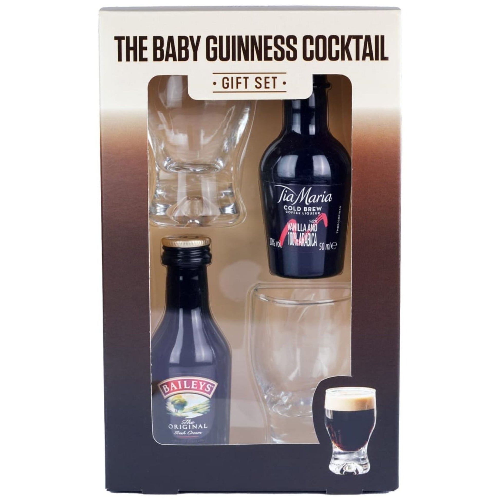 Baby Guinness Cocktail Gift Set with Tia Maria and Baileys