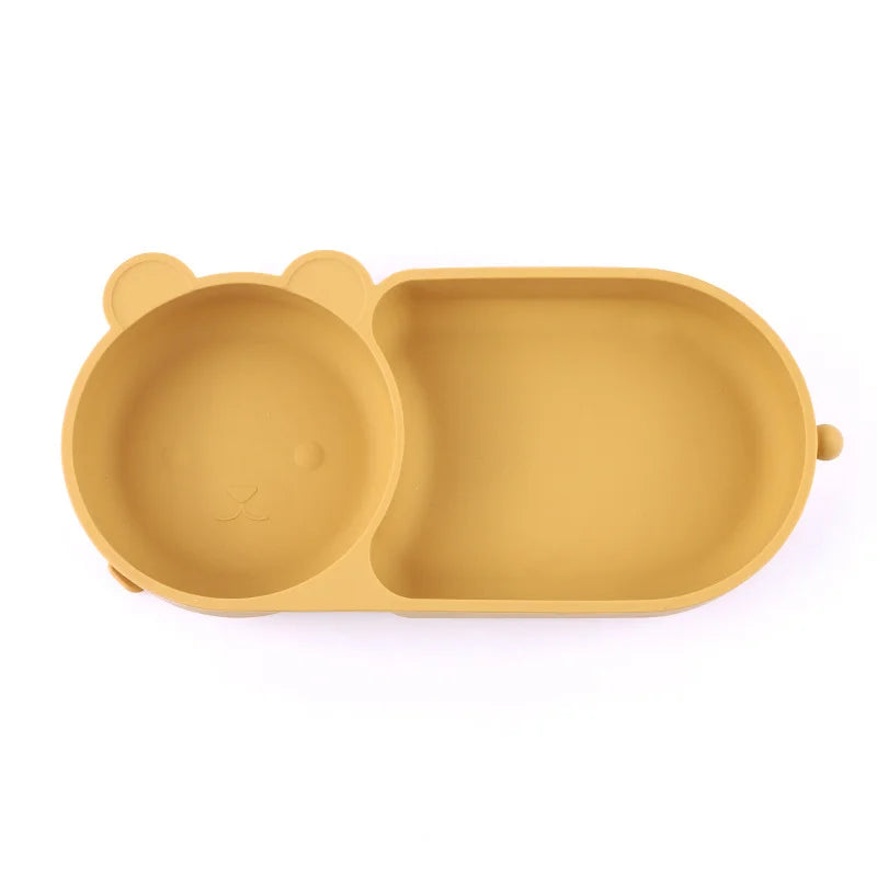 Bear design silicone dinnerware for young children