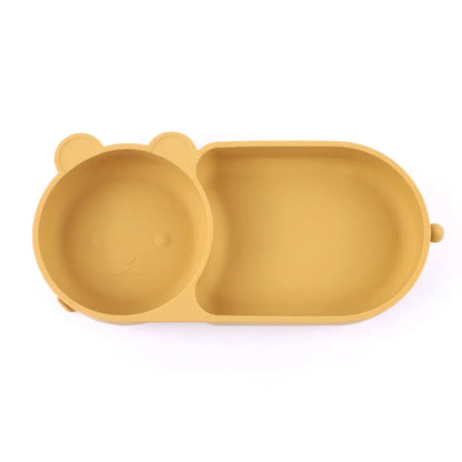 Bear design silicone dinnerware for young children