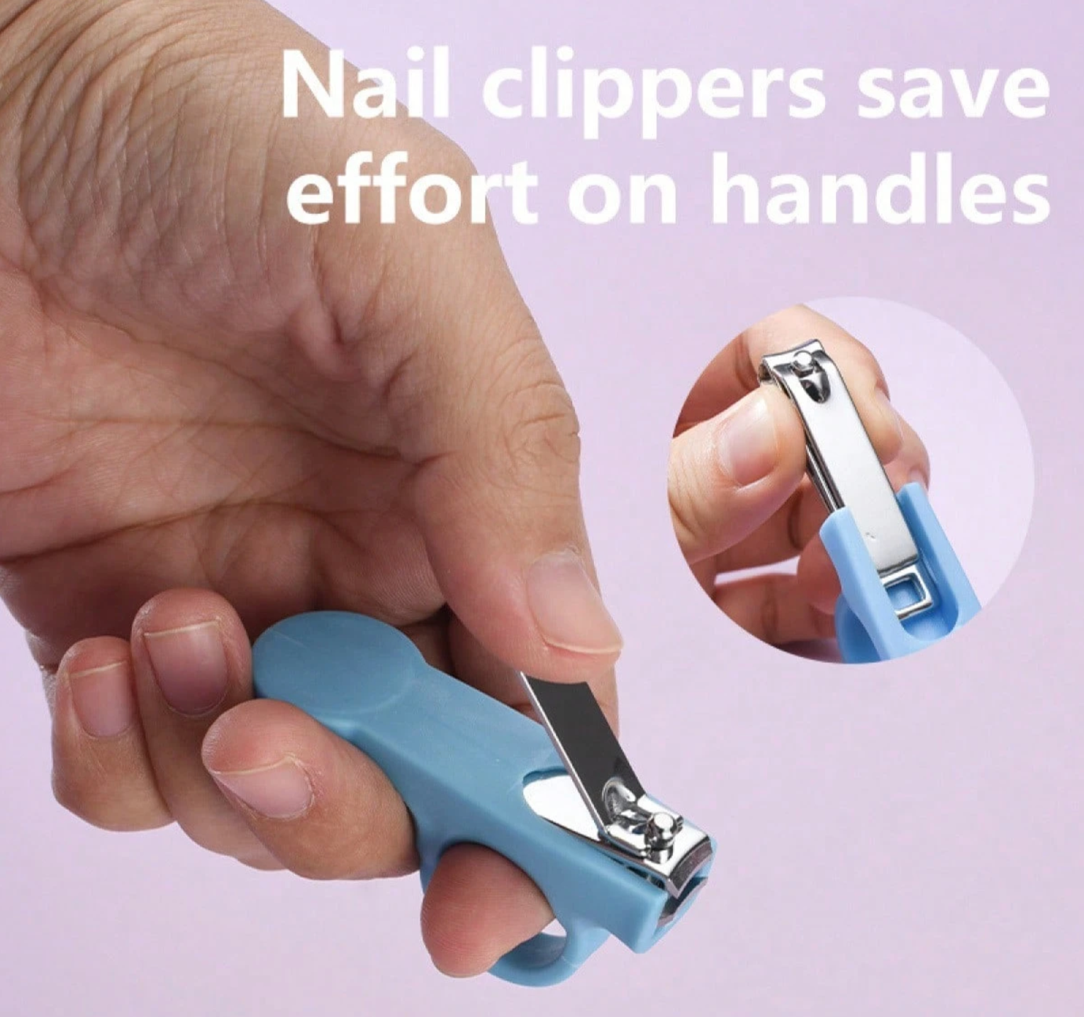 Baby nail trimming kit with file and clipper handle