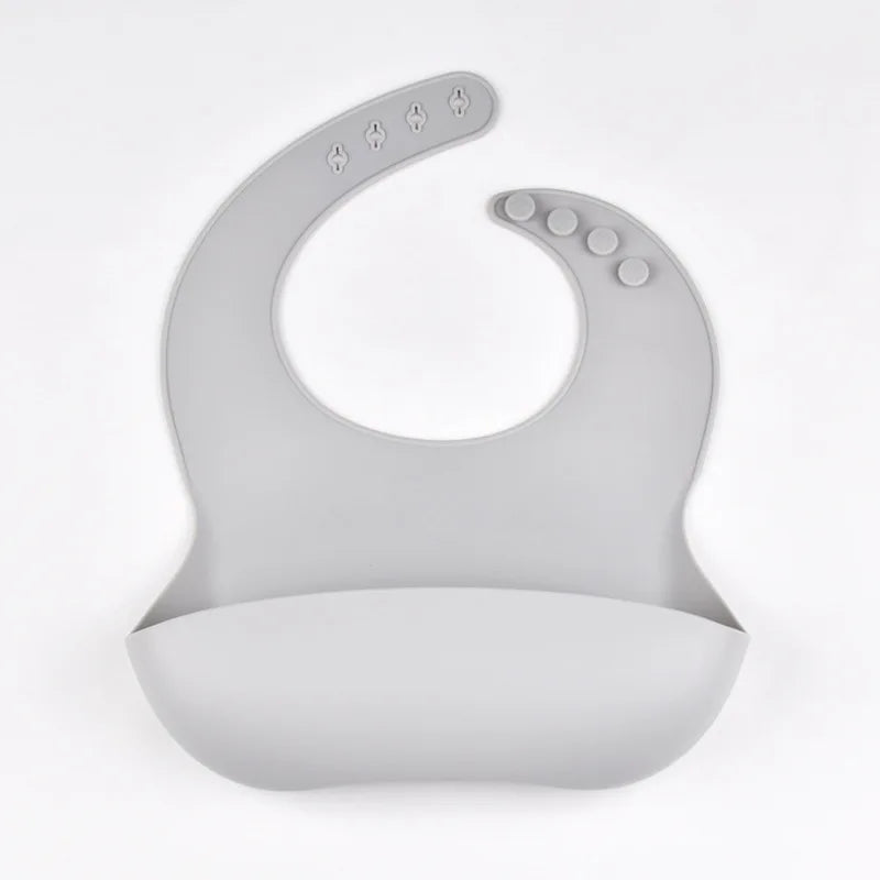 Soft silicone baby bib for daily feeding and protection