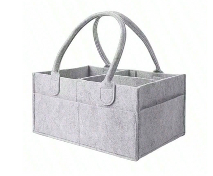 Portable baby organizer basket for nappies wipes and toys