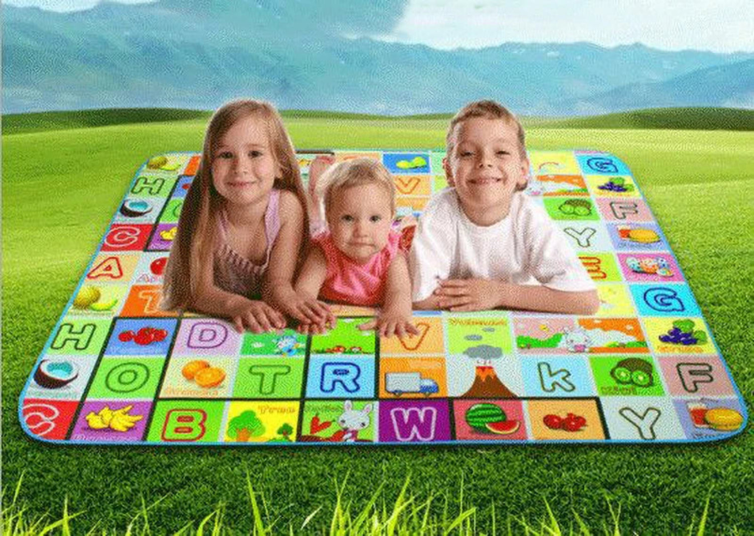 Baby foam mat used as outdoor picnic mat versatile use