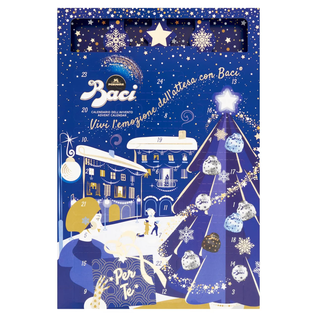 Baci Chocolate Christmas Advent Calendar with daily hazelnut pralines in four flavors