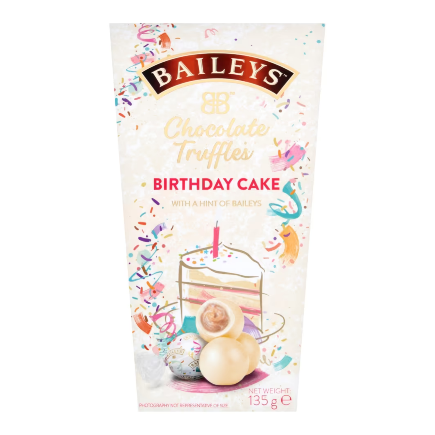 White chocolate truffles with Baileys birthday cake centre