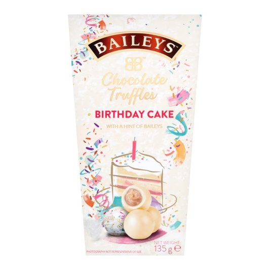 White chocolate truffles with Baileys birthday cake centre