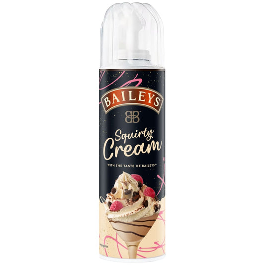 Baileys-flavoured squirty cream for coffee, hot chocolate, and desserts